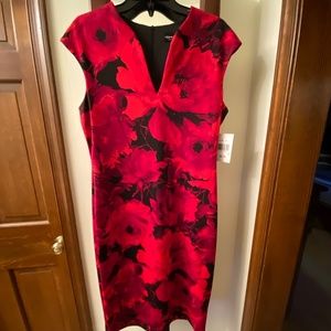 Red floral dress